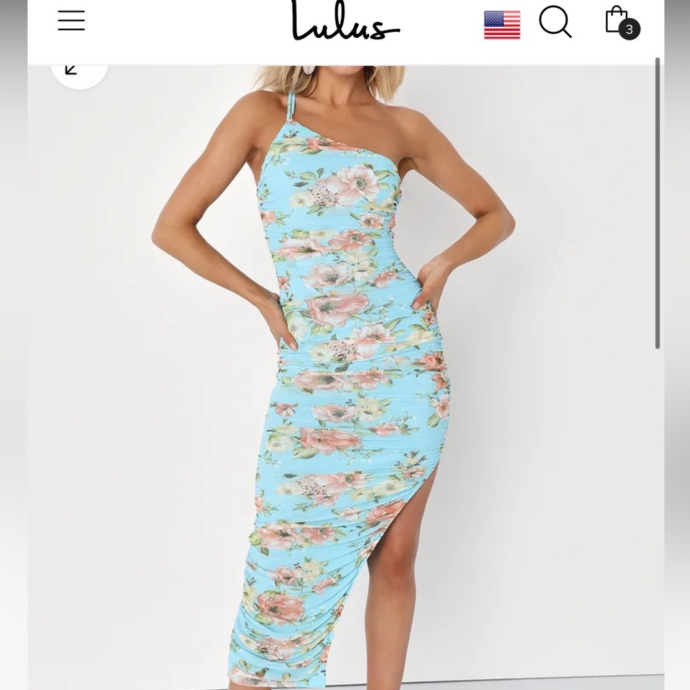 Lulu's Blue and White Ruched Pencil Maxi Skirt Resort Wear